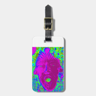 personalised screaming purple face tag