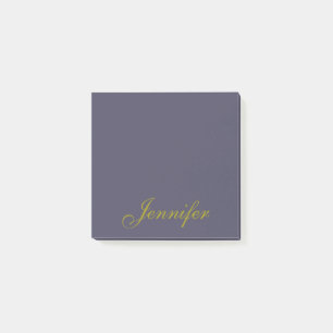 Personalised Script Blue Gold  Post-it Notes