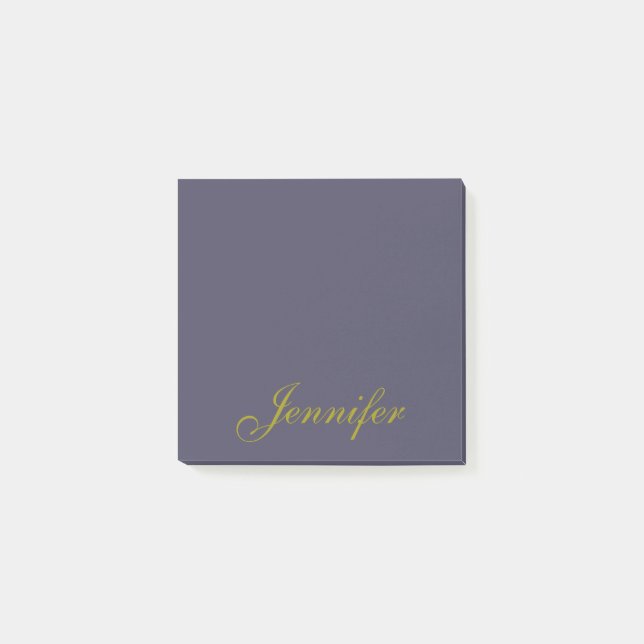 Personalised Script Blue Gold  Post-it Notes (Front)