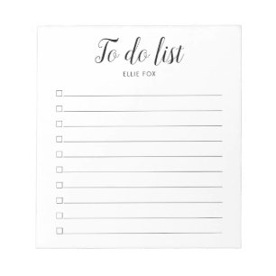 Personalised Script Checkbox To-Do List Notepad
