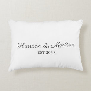 Personalised script couple name date Wedding Decorative Cushion