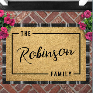 Personalised Script Family Name Doormat Custom