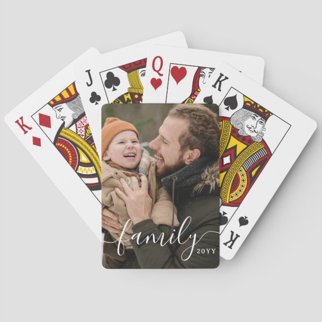 Personalised Script Family Photo Playing Cards (Back)