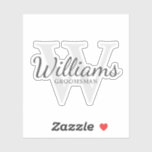 Personalised Script Groomsmen's Name and Monogram<br><div class="desc">Add a personal touch to your wedding with personalised groomsmen's monogram and name custom-cut sticker. This sticker features personalised groomsman's name in grey classic script font style with wedding details in grey classic serif font style and monogram in light grey classic serif font style as background, on white background. Also...</div>