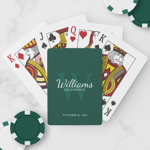Personalised Script Groomsmen's name and Monogram Playing Cards
