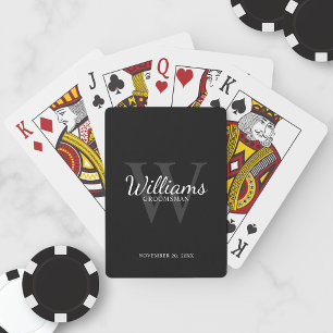 Personalised Script Groomsmen's name and Monogram Playing Cards