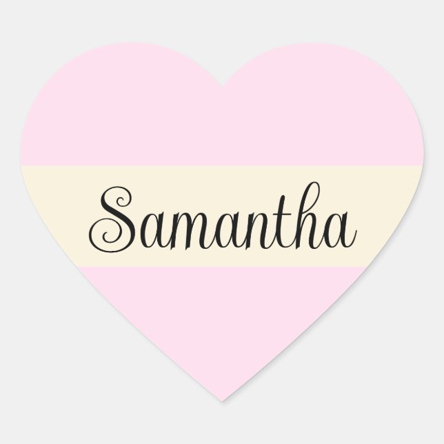Personalised Script Lettering Custom Nametag Heart Sticker (Front)