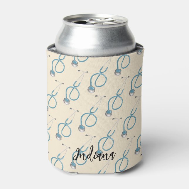 Personalised Script Medical Assistant Stethoscope Can Cooler (Can Front)