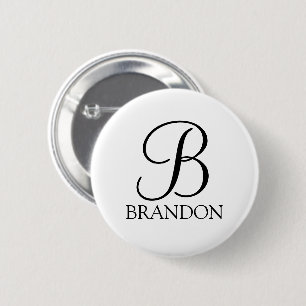 Personalised Script Monogram and Name 6 Cm Round Badge