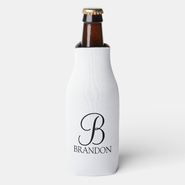 Personalised Script Monogram and Name Bottle Cooler (Bottle Front)