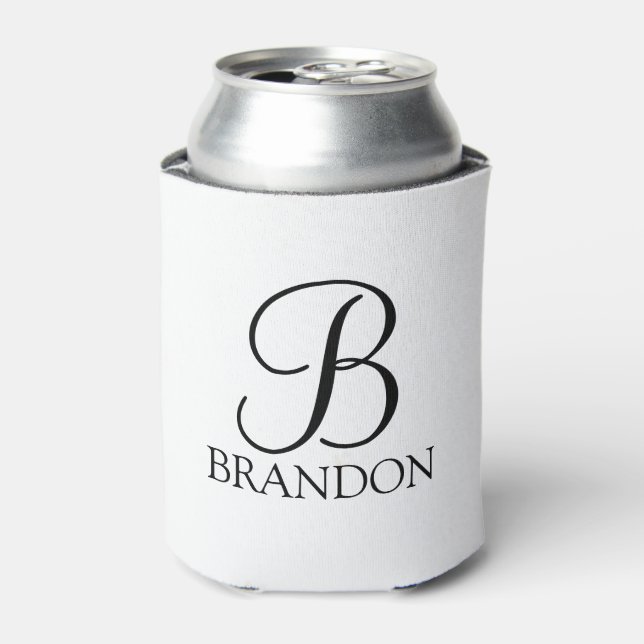 Personalised Script Monogram and Name Can Cooler (Can Front)