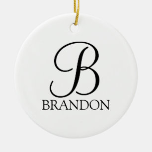 Personalised Script Monogram and Name Ceramic Tree Decoration