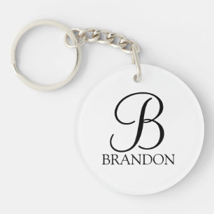 Personalised Script Monogram and Name Key Ring