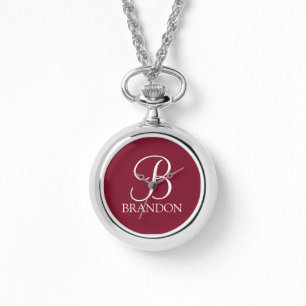 Personalised Script Monogram and Name Keychain Watch