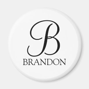 Personalised Script Monogram and Name  Magnet