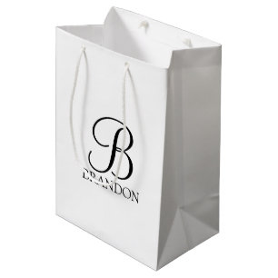 Personalised Script Monogram and Name Medium Gift Bag