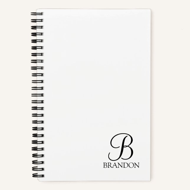 Personalised Script Monogram and Name Notebook (Front)