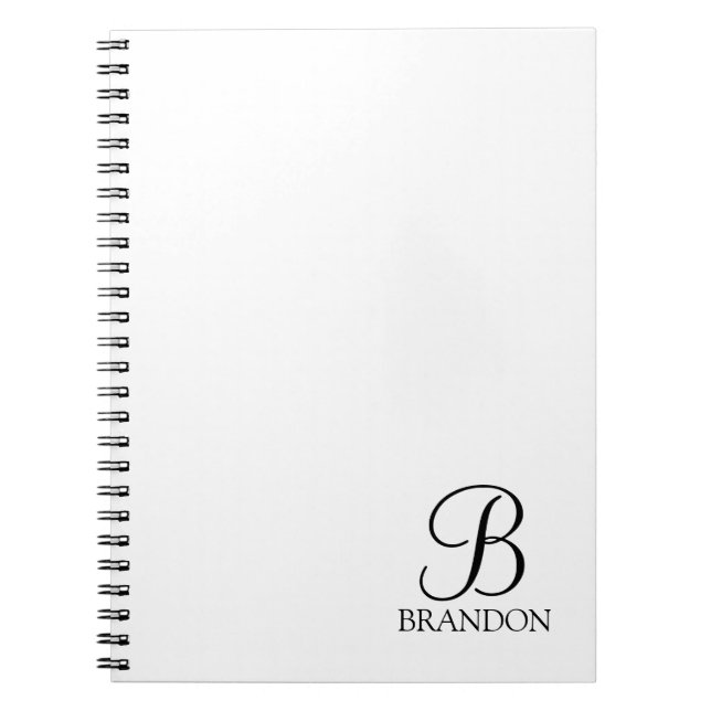 Personalised Script Monogram and Name Notebook (Front)