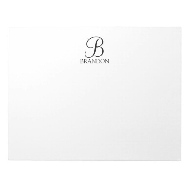 Personalised Script Monogram and Name Notepad (Front)