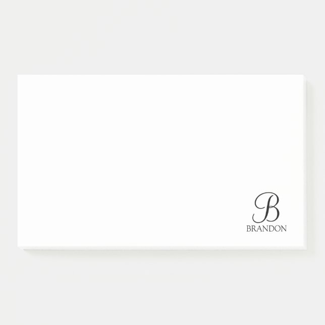 Personalised Script Monogram and Name Notepad (Front)