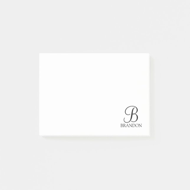 Personalised Script Monogram and Name Notepad (Front)