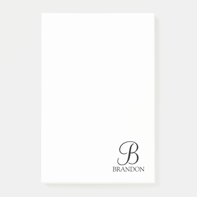 Personalised Script Monogram and Name Notepad (Front)