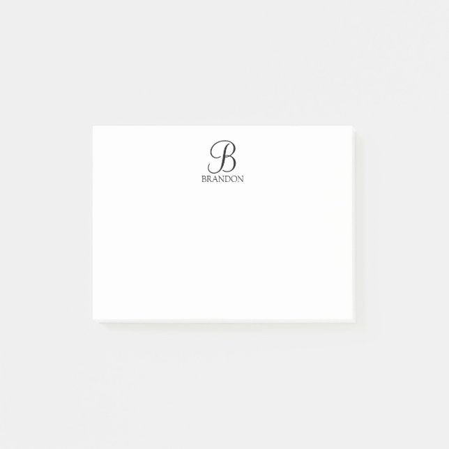Personalised Script Monogram and Name Notepad (Front)