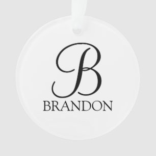 Personalised Script Monogram and Name Ornament