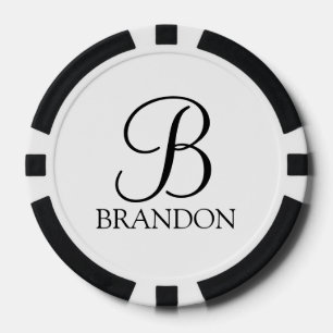 Personalised Script Monogram and Name Poker Chips