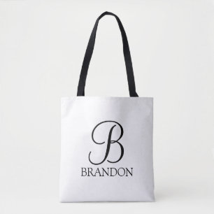 Personalised Script Monogram and Name Tote Bag