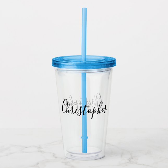 Personalised Script Name Acrylic Tumbler (Front)