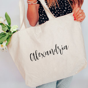 Personalised Script Name Bridesmaid Large Tote Bag