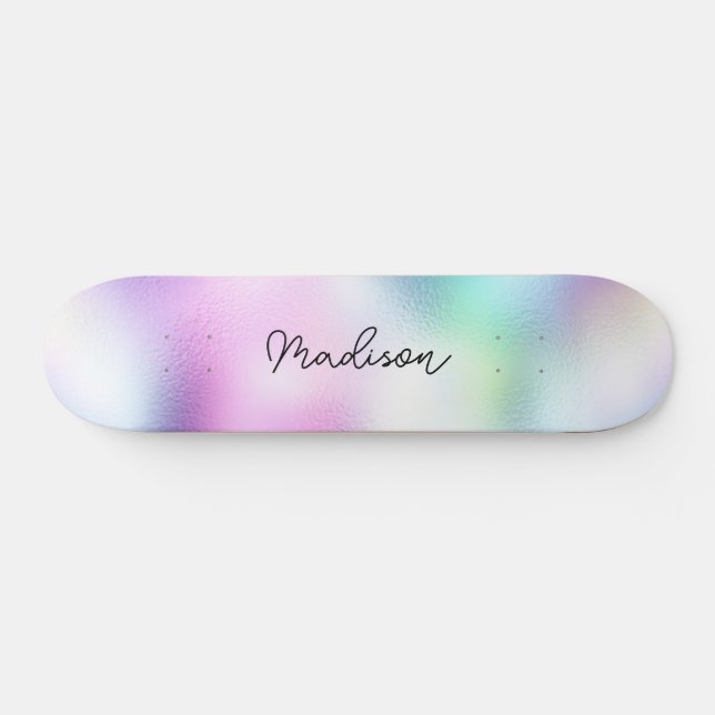 Personalised Script Name Cute Girly Skateboard (Horz)
