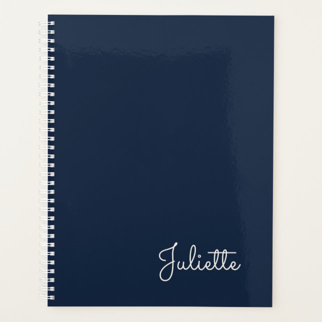 Personalised  Script Name |Elegant 12 Month Spiral Planner (Front)