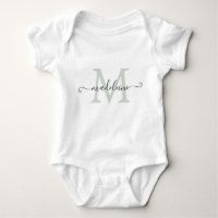 Personalised Script Name Monogram Soft Green