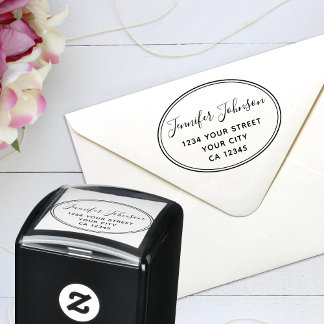 Personalised Script Name Return Address Self-inking Stamp