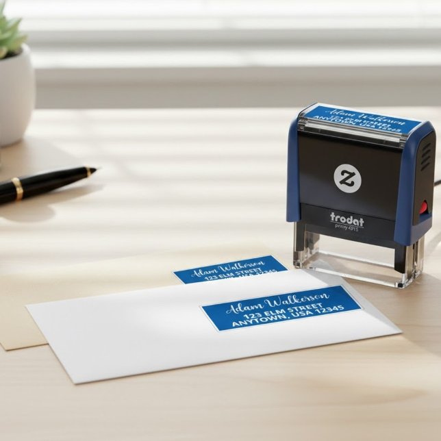 Personalised Script Name Stamp with a Modern Twist (simple typography address stamper, custom name and address stamp)
