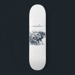 Personalised Script Name Wolf Pack Skateboard<br><div class="desc">Your name in a trendy script style font with a watercolor pack of wild wolves on the run.</div>