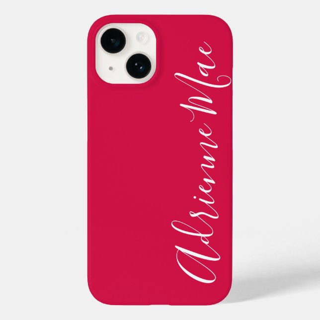 Personalised Script Rose Red Case-Mate iPhone Case (Back)