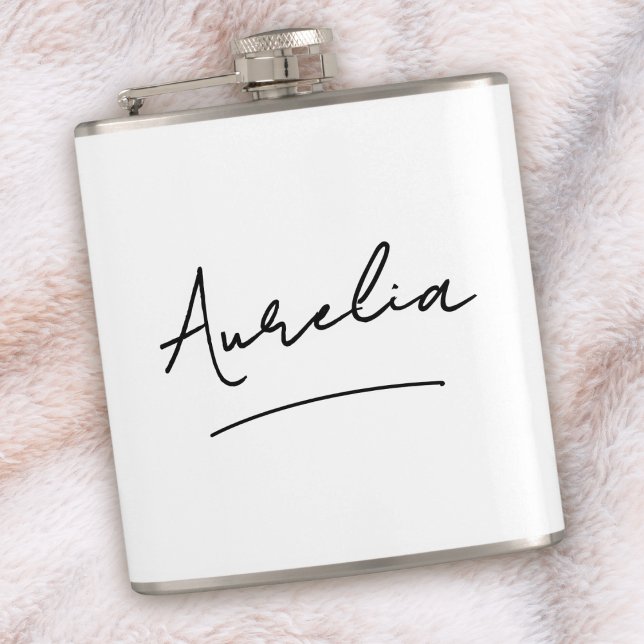 Personalised Script Signature Name Bachelorette Hip Flask (Creator Uploaded)