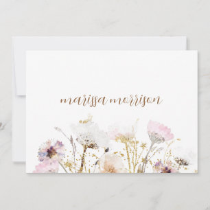 Personalised Script Signature Wildflower Thank Yo You Card