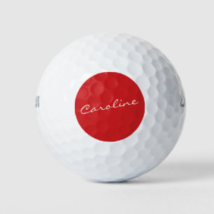 Personalised Script Typography Name Christmas Red Golf Balls