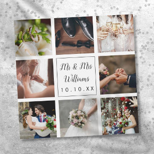 Personalised Script Wedding Photo Collage Magnet