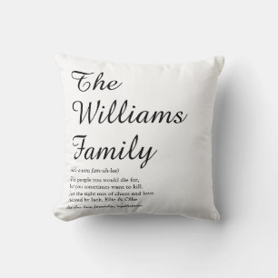 Personalised Script Your Family Definition Cushion
