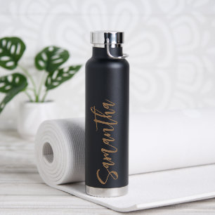 Personalised Script Your Name Party Gold Water Bottle