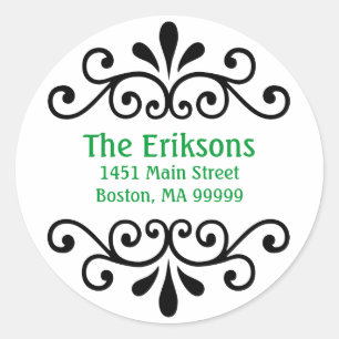 Personalised Scroll Address Labels in Green