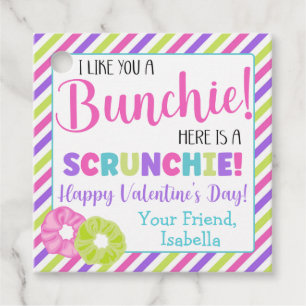 Personalised Scrunchie Valentine's Day Favour Tags