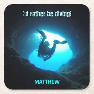 Personalised Scuba Diving Themed Paper Coaster