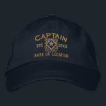 Personalised Sea Captain Nautical Star Embroidery Embroidered Hat<br><div class="desc">A classic crossed anchors nautical style with a star applique,  a custom personalised embroidered cap for a captain of special occasions. 
 
 


 
Use the "Ask this Designer" link to contact us with your special design requests or for some assistance with any of your customisation needs.</div>