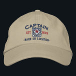 Personalised Sea Captain Nautical Star Embroidery Embroidered Hat<br><div class="desc">A classic crossed anchors nautical style with a star applique,  a custom personalised embroidered cap for a captain of special occasions. 
 
 


 
Use the "Ask this Designer" link to contact us with your special design requests or for some assistance with any of your customisation needs.</div>